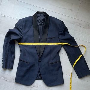 2 piece suit midnight blue with black shimmer